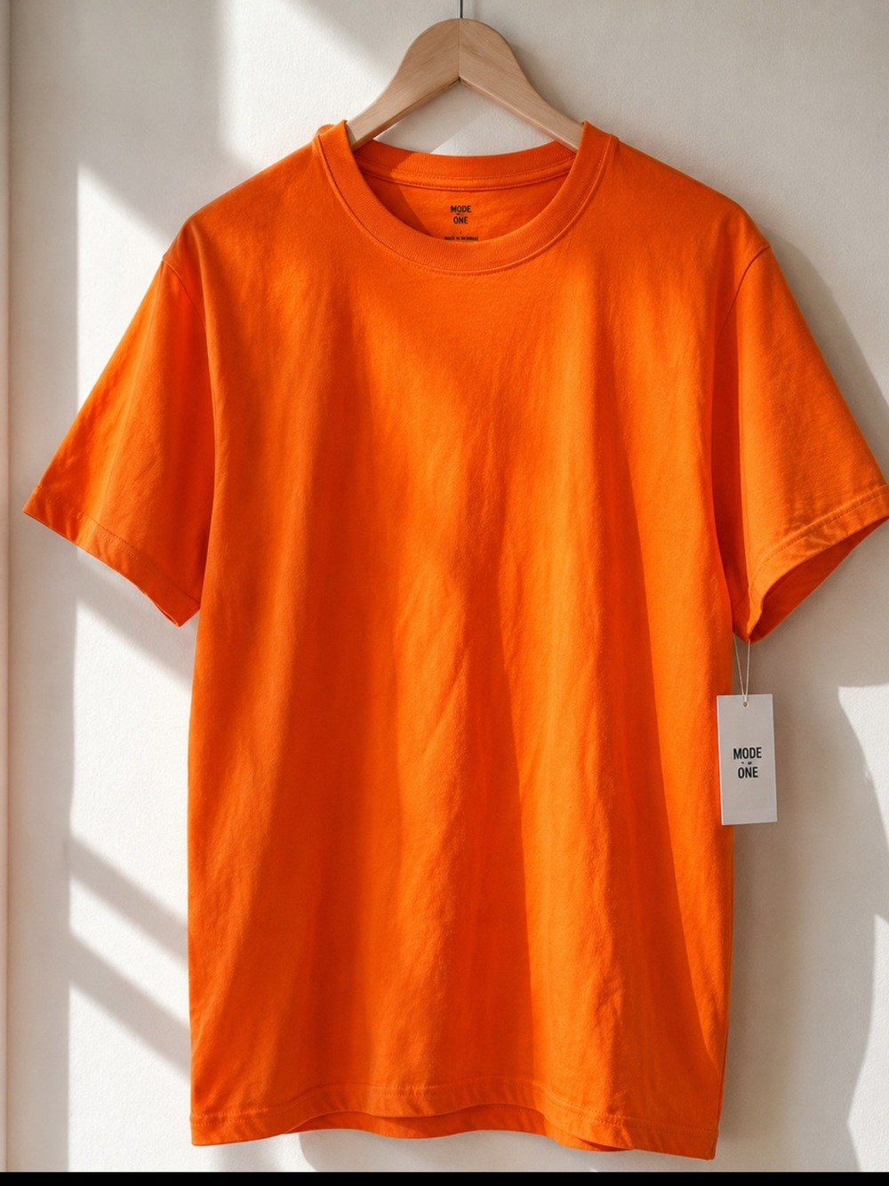 Mode of One Mens Large Orange 100% Cotton T Shirt NWT Bright Minimal Tee